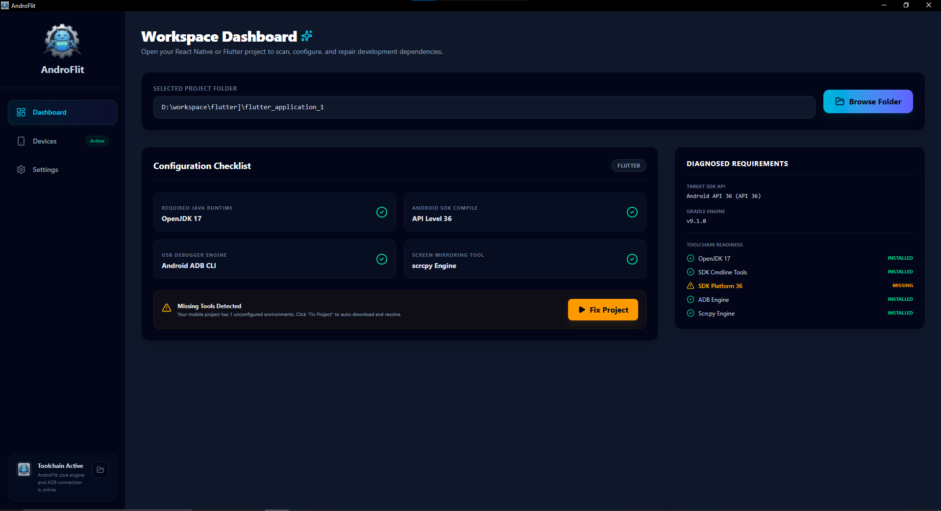 AndroFlit Interface